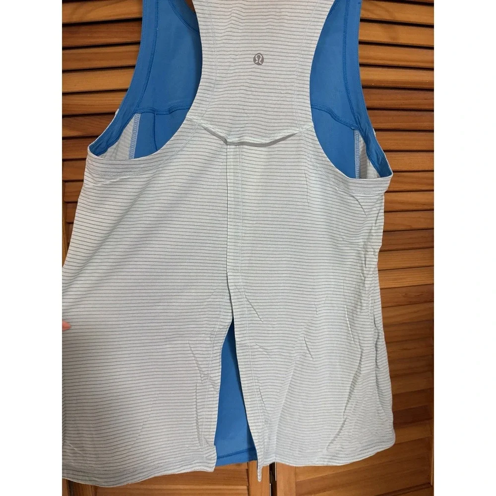 Lululemon Women's Athletic Tank Dress Blue Racerback Built-In Pocket‎